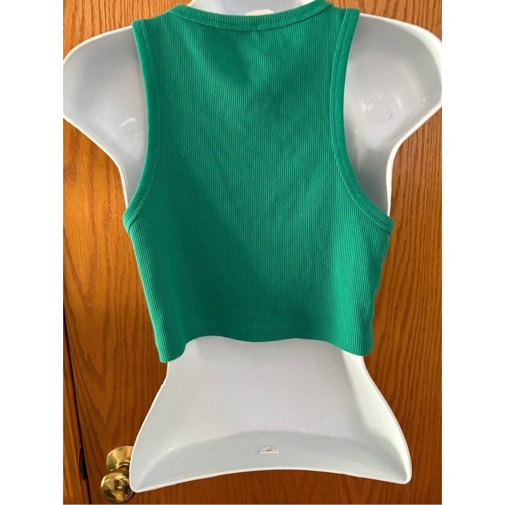 Wild Fable Green Ribbed Cropped Tank - Picture 4 of 5